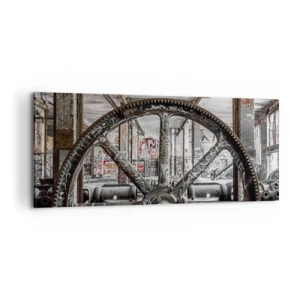 Quadro em tela - A vida secreta da fábrica - 100x40 cm