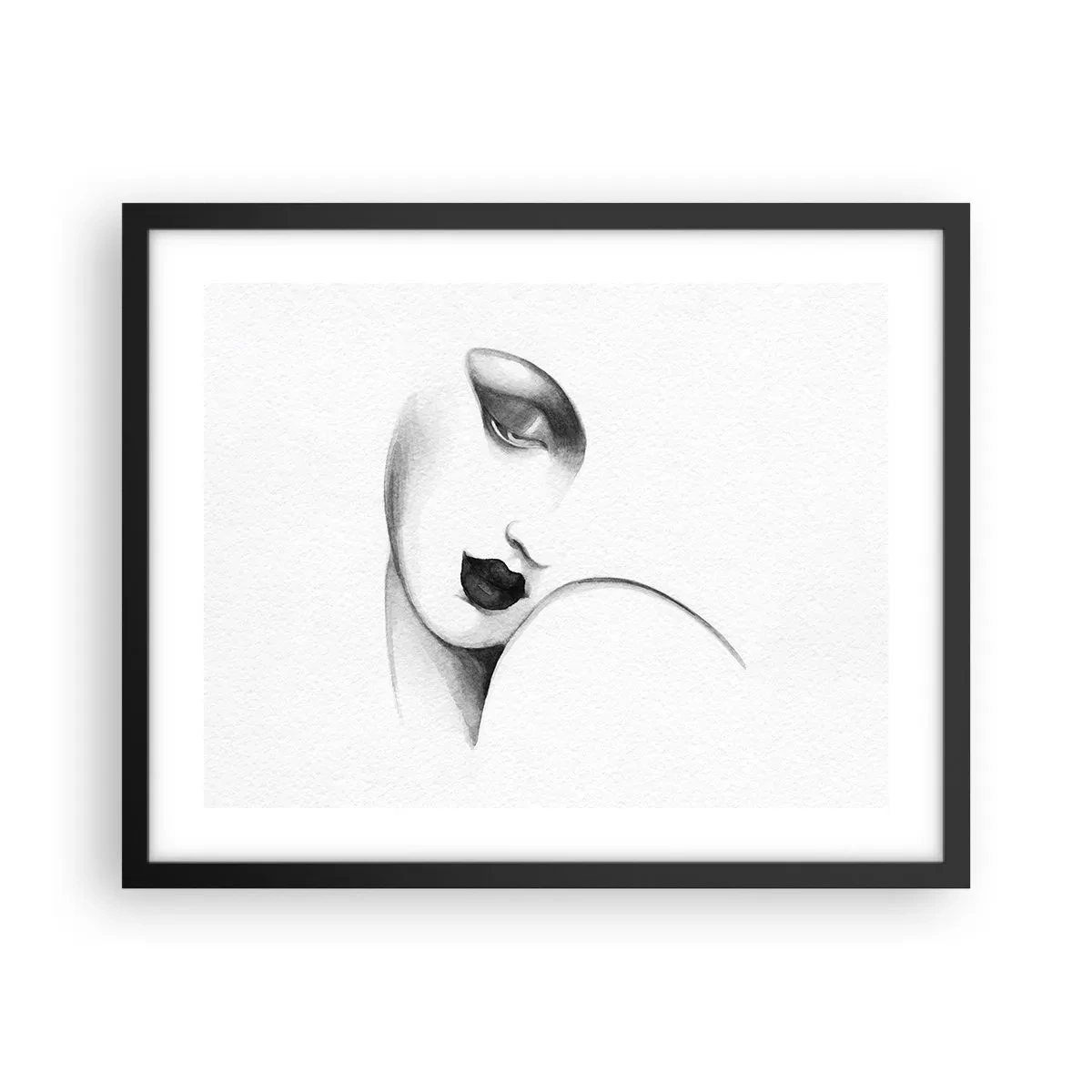 Pôster com moldura preta - No estilo de Łempicka - 50x40 cm