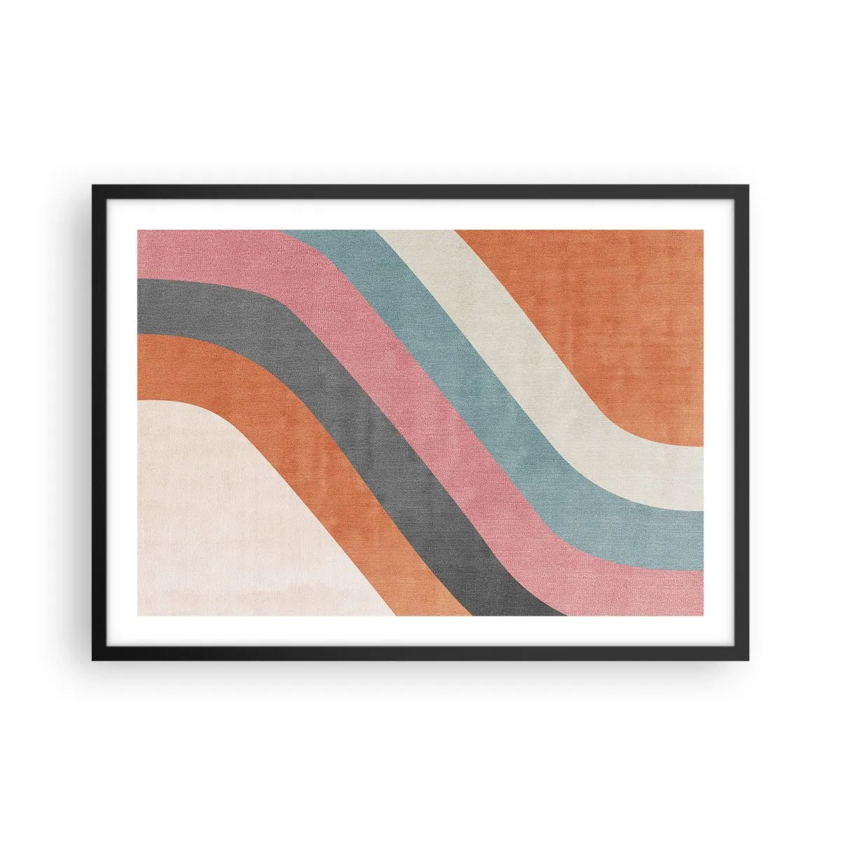Pôster com moldura preta - Composição diagonal – movimento - 70x50 cm