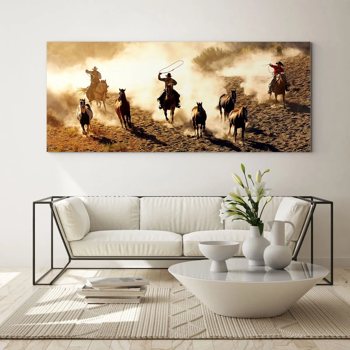Quadro em vidro - Oeste verdadeiramente selvagem - 90x30 cm