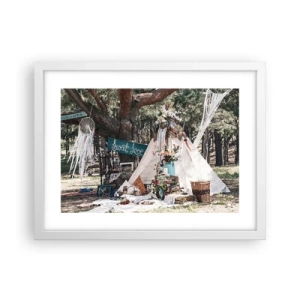 Pôster em moldura branca - Make love… - 40x30 cm