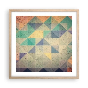 Pôster com moldura de carvalho claro - República dos triângulos - 50x50 cm