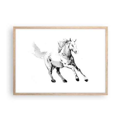 Pôster com moldura de carvalho claro - Alma Indomável - 70x50 cm