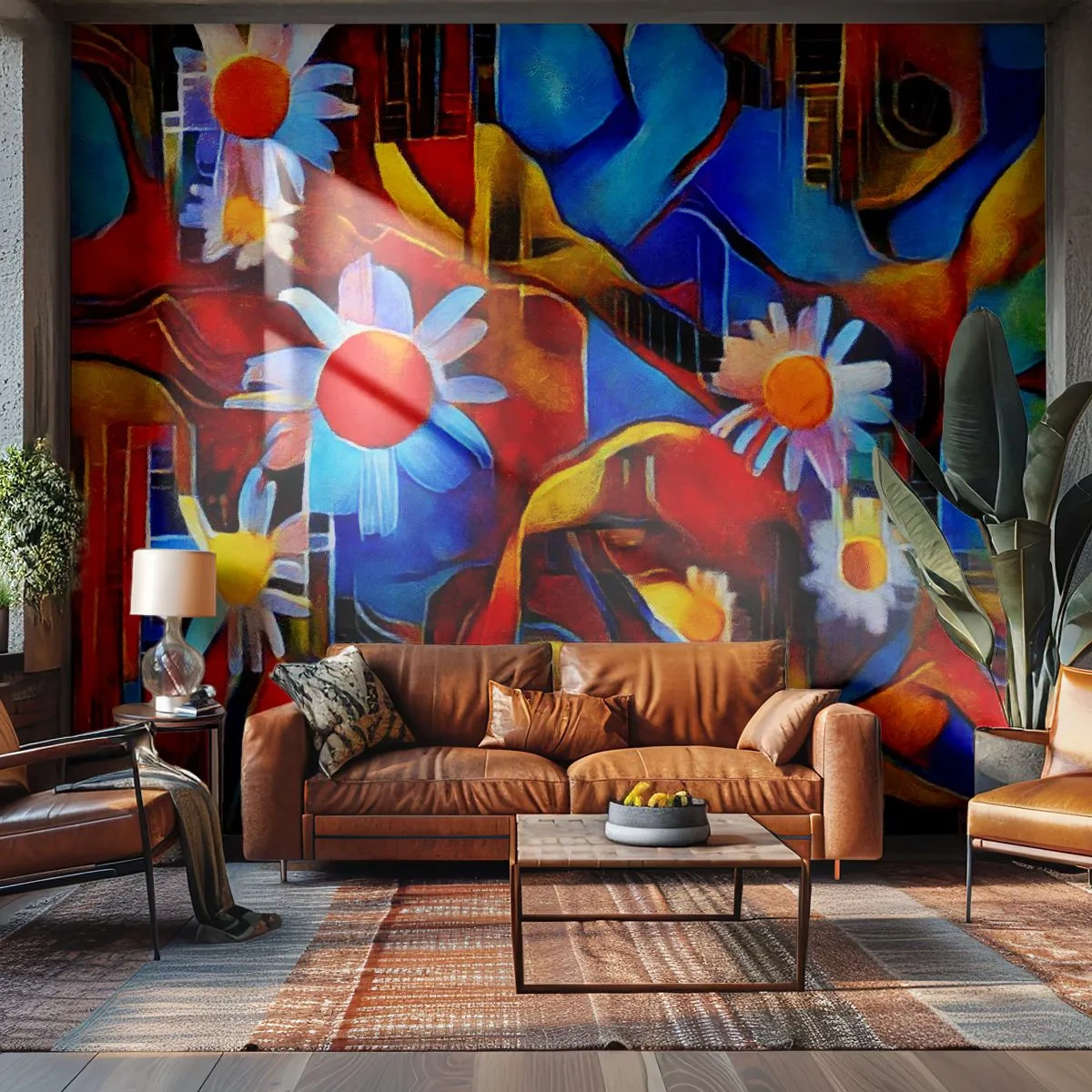 Papel de Parede Autocolante Deluxe Sticker - Cores da vida - Abstração, Cubismo, Pedaço - 150x105 cm