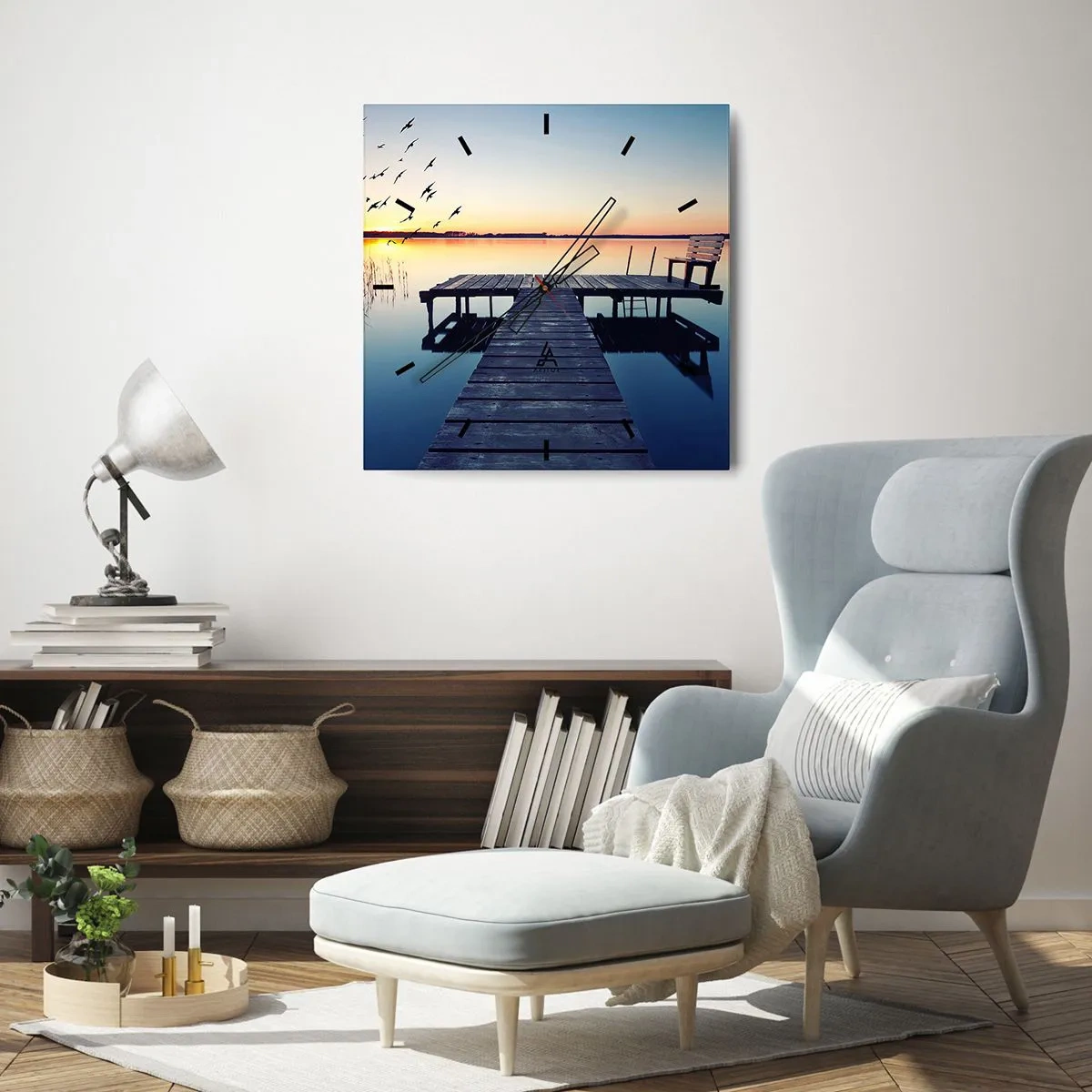 Relógio de parede - Relógio em vidro - Foi um bom dia - 30x30 cm