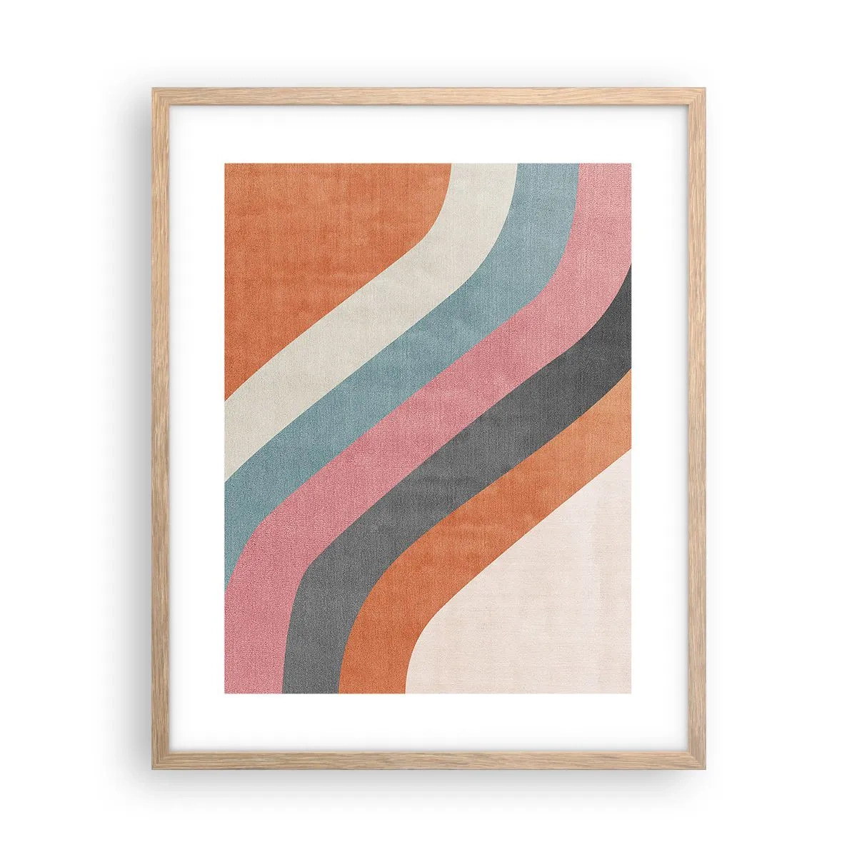 Pôster com moldura de carvalho claro - Composição diagonal – movimento - 40x50 cm