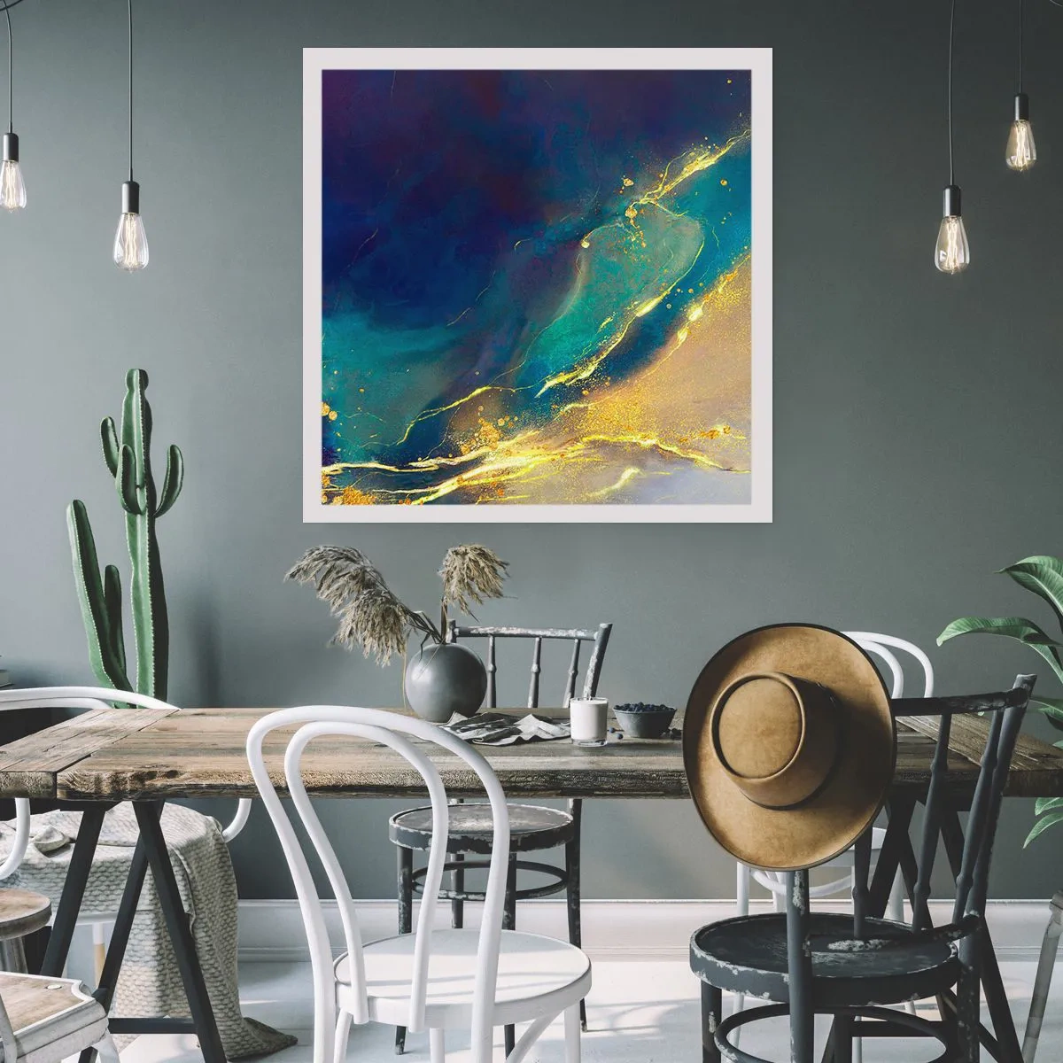 Pôster - Piscina dourada - 60x60 cm