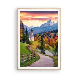 Pôster com moldura de carvalho claro - Paisagem como uma pintura - 70x100 cm