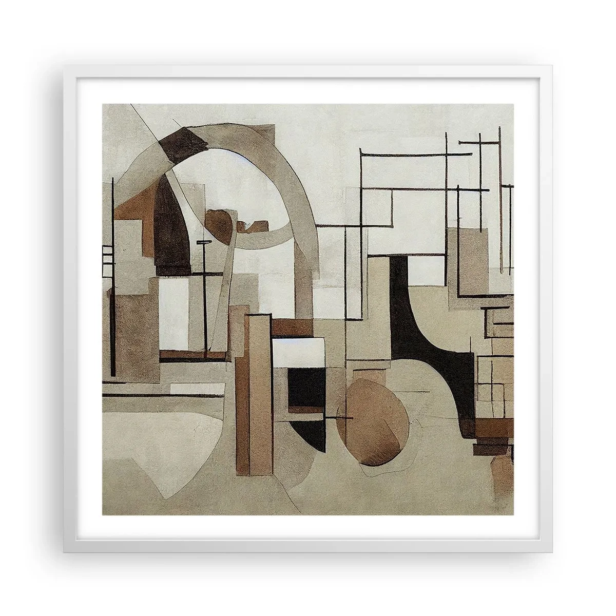 Pôster em moldura branca - Paisagem urbana 2.0 - 60x60 cm