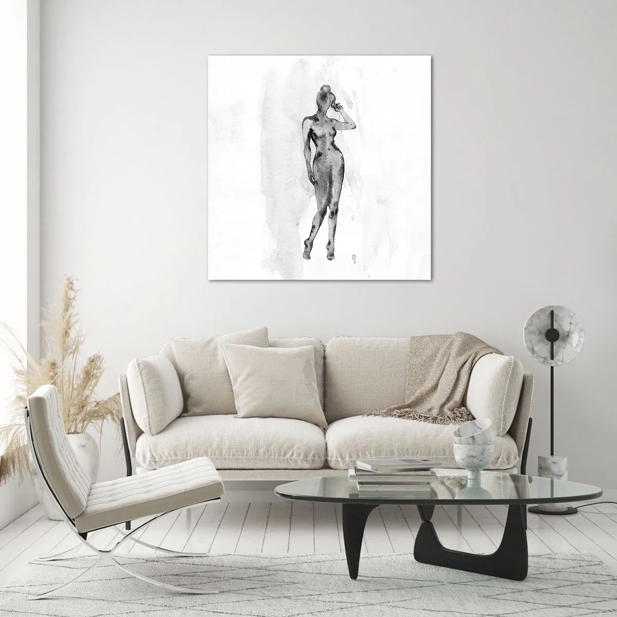 Quadro em vidro - Um estudo do ideal da feminilidade - 50x50 cm