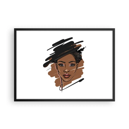 Pôster com moldura preta - Doce como chocolate - 70x50 cm