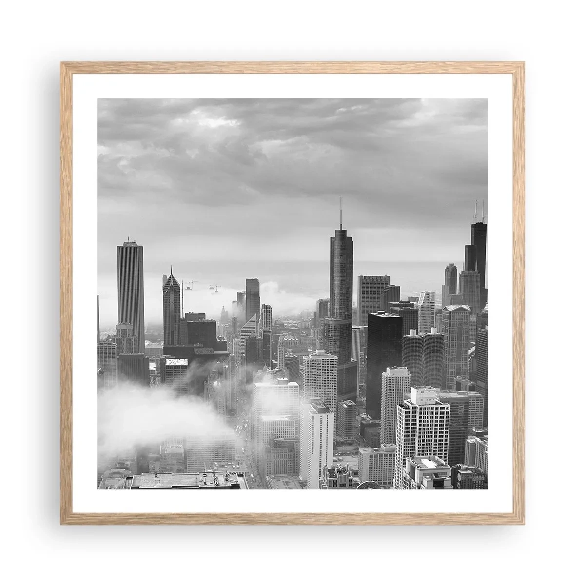Pôster com moldura de carvalho claro - Paisagem americana - 60x60 cm