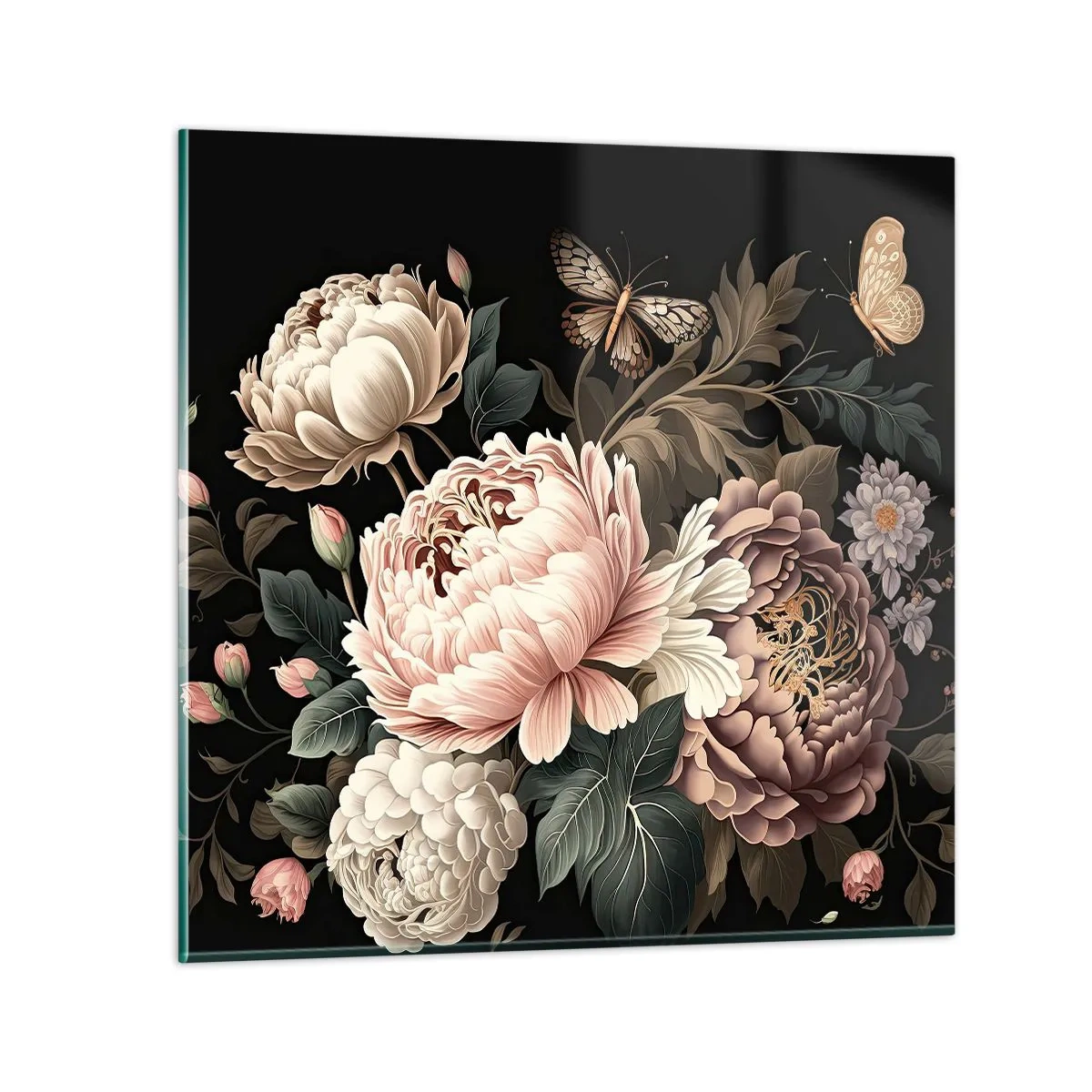 Quadro em vidro - Em estilo barroco - 30x30 cm