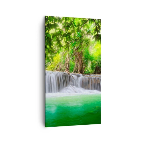 Quadro em tela - Cascata verde - 45x80 cm