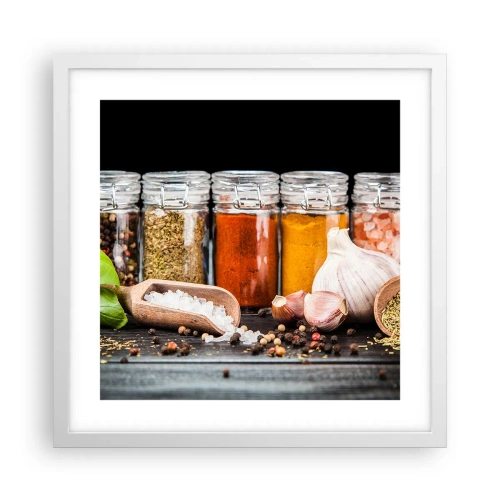 Pôster em moldura branca - Para que a vida tenha um sabor - 40x40 cm