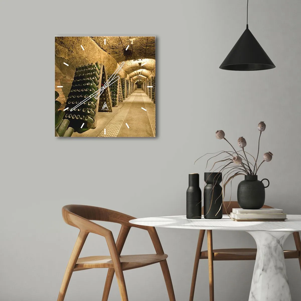 Relógio de parede - Relógio em vidro - O nascimento do sabor - 40x40 cm