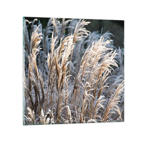 Quadro em vidro - Decorado com a geada - 70x70 cm