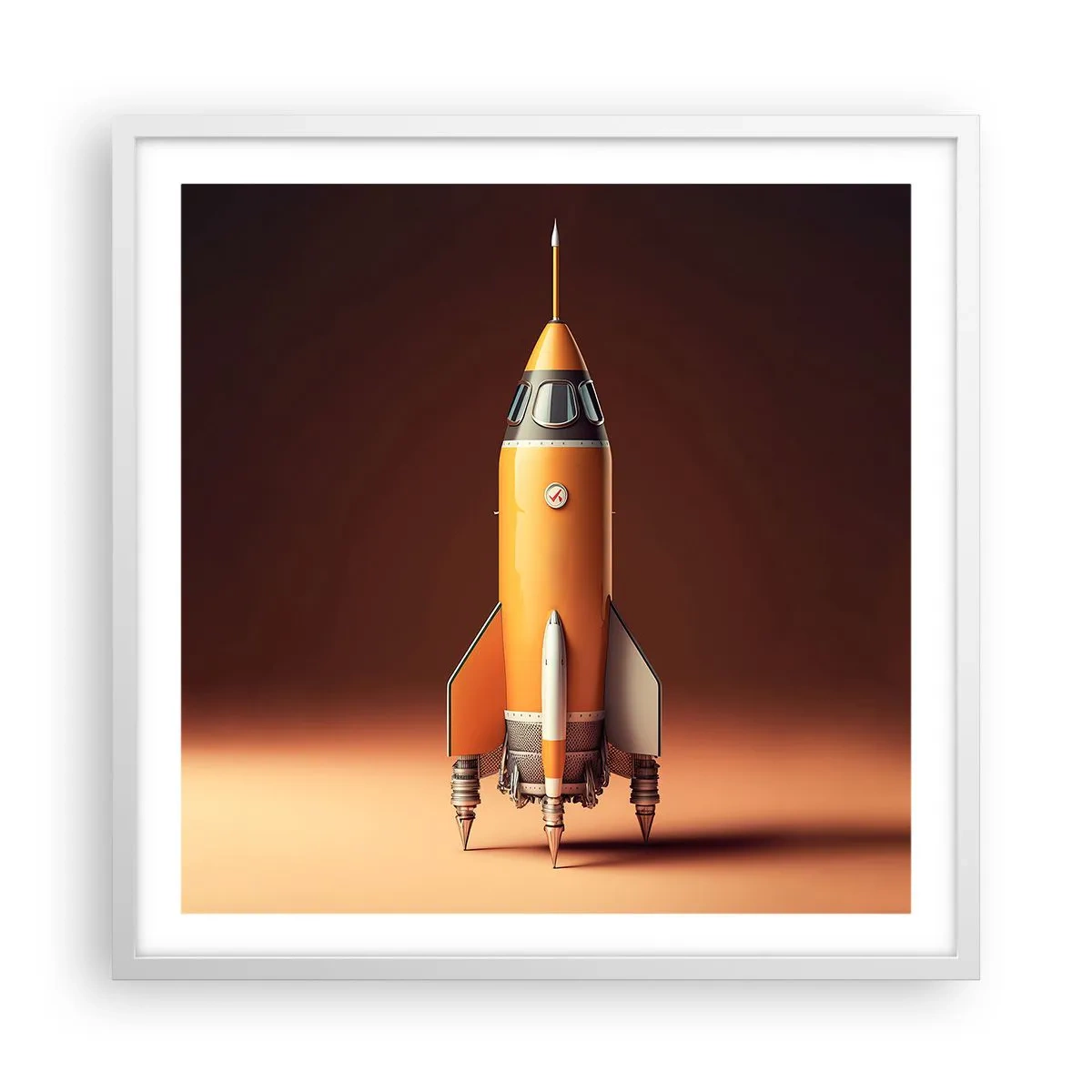 Pôster em moldura branca - Tudo começa com um sonho - 60x60 cm