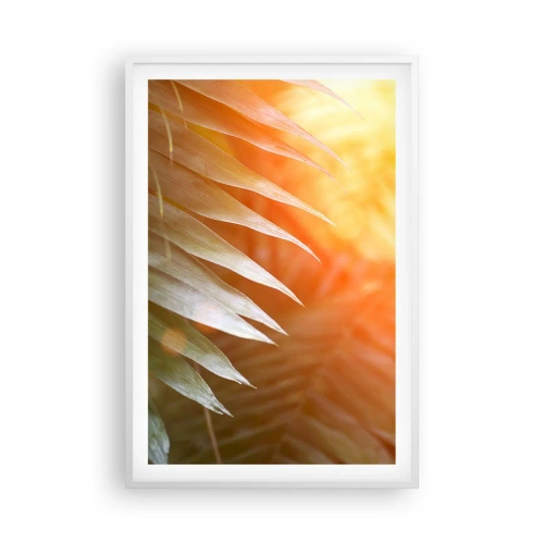 Pôster em moldura branca - Manhã na selva - 61x91 cm
