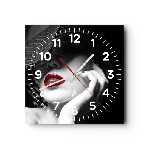 Relógio de parede - Relógio em vidro - Um estudo em vermelho - 40x40 cm