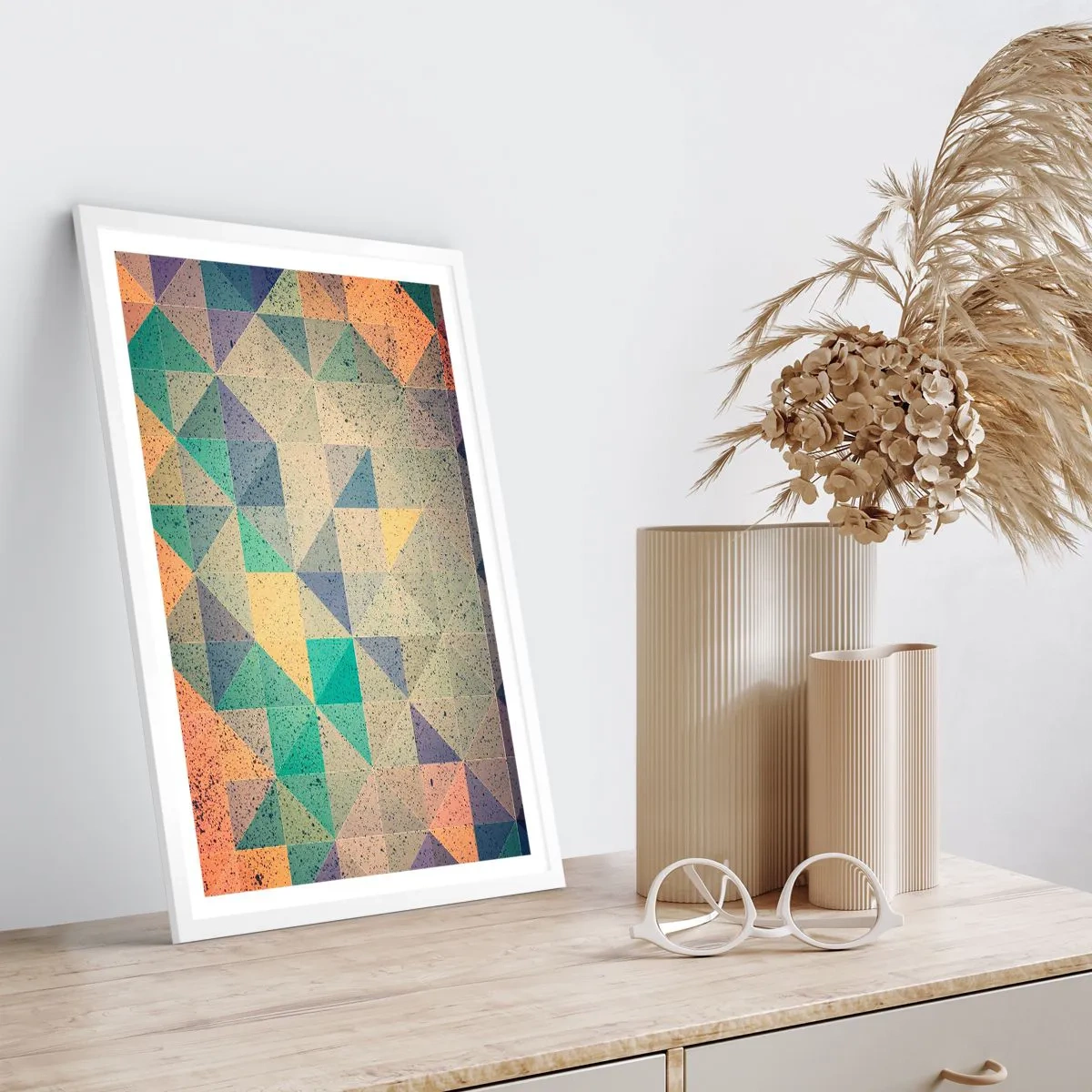 Pôster em moldura branca - República dos triângulos - 30x40 cm