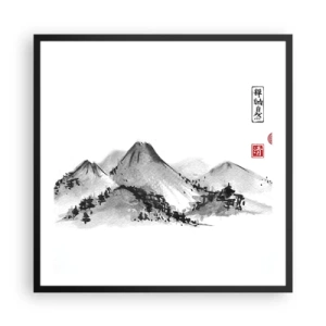 Pôster com moldura preta - Para além do vale - 60x60 cm