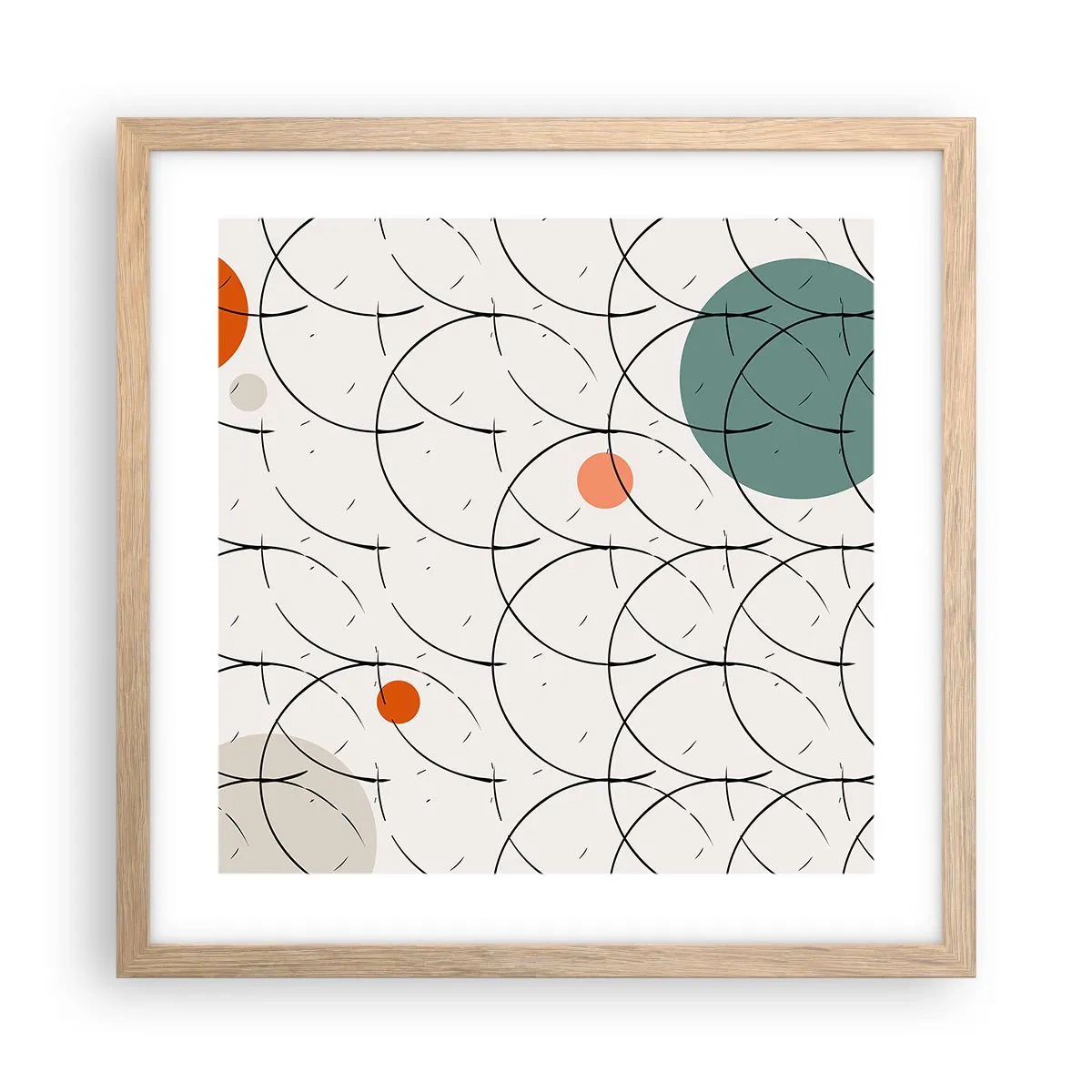 Pôster com moldura de carvalho claro - No espírito da pop art - 40x40 cm