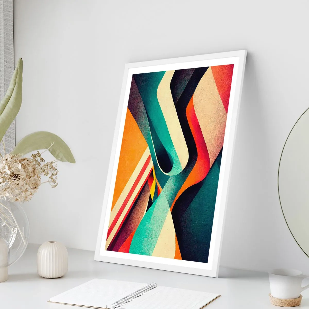 Pôster em moldura branca - Composição intensa - 70x100 cm