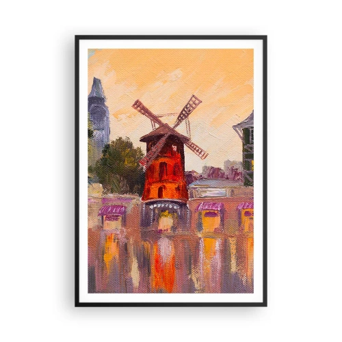 Pôster com moldura preta - Ícones parisienses – Moulin Rouge - 70x100 cm