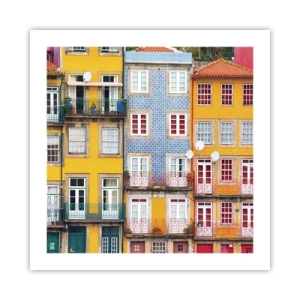 Pôster - Cores da cidade velha - 50x50 cm