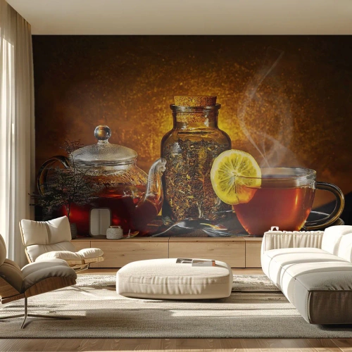 Papel de Parede Premium Canvas - Ao estilo dos mestres holandeses - Gastronomia, Chá, Xícara de chá - 400x280 cm
