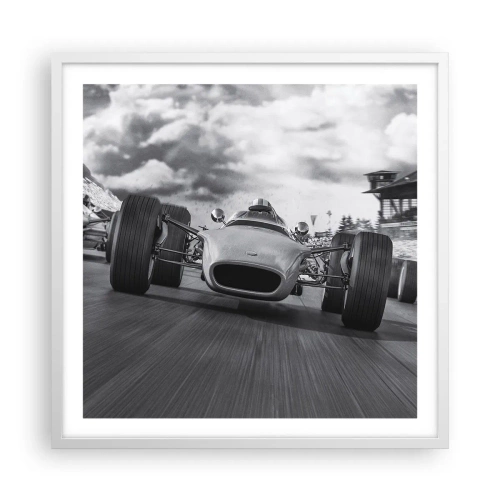 Pôster em moldura branca - O ronco do motor - 60x60 cm