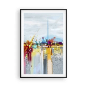 Pôster com moldura preta - Ponte da alegria sobre o rio da vida - 61x91 cm
