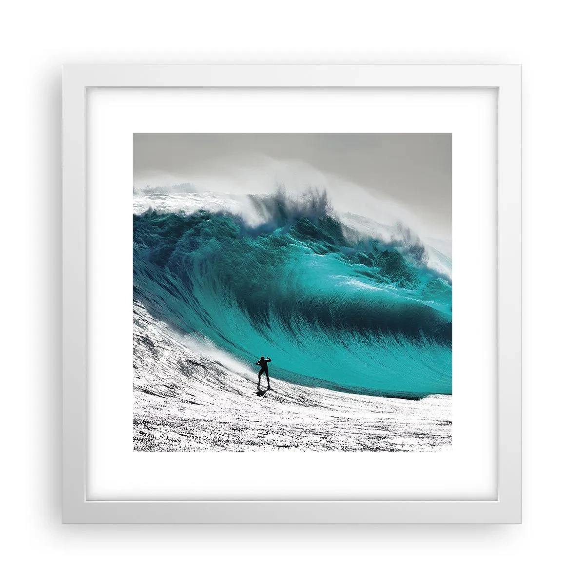 Pôster em moldura branca - Desafio aceite - 30x30 cm