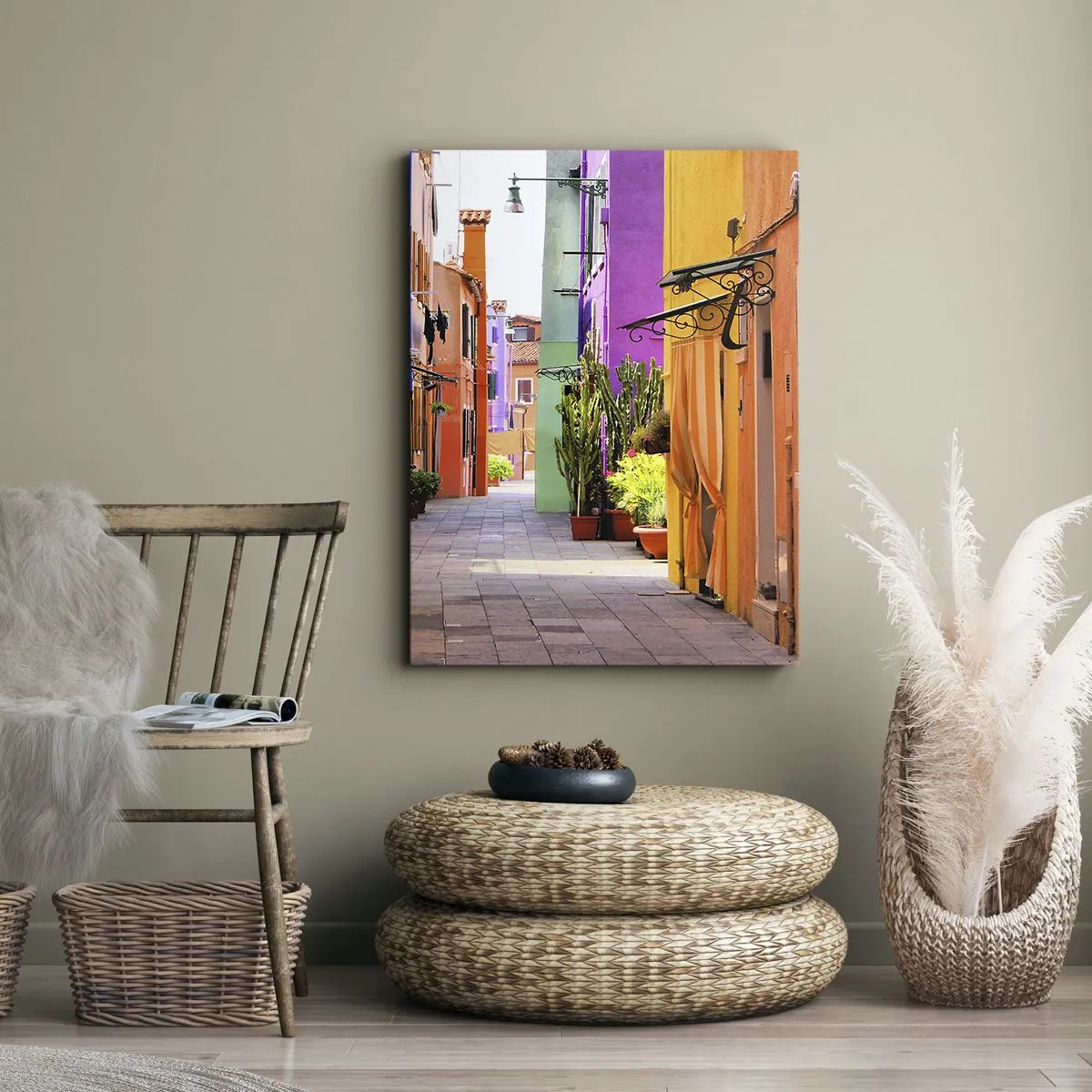 Quadro em tela - Beco arco-íris - 50x70 cm