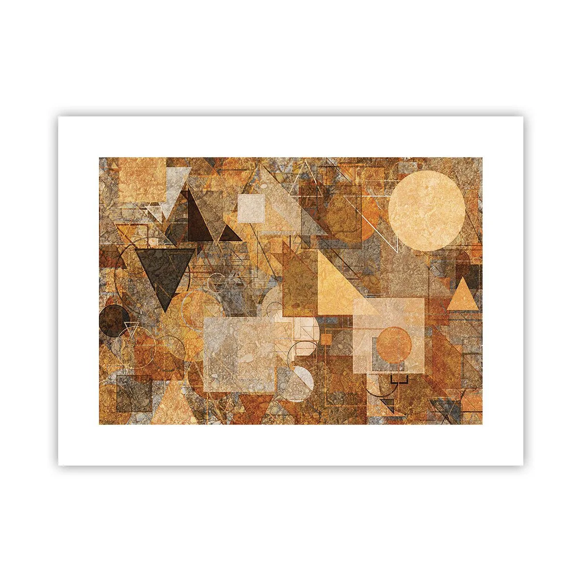 Pôster - Estudo Cubista em Bronze - 40x30 cm