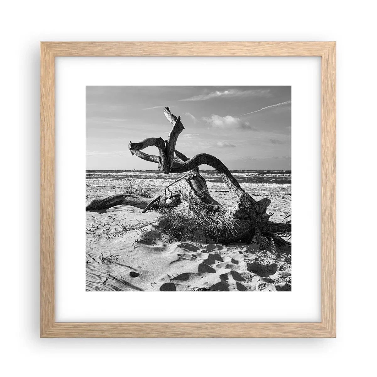 Pôster com moldura de carvalho claro - Escultura do mar - 30x30 cm