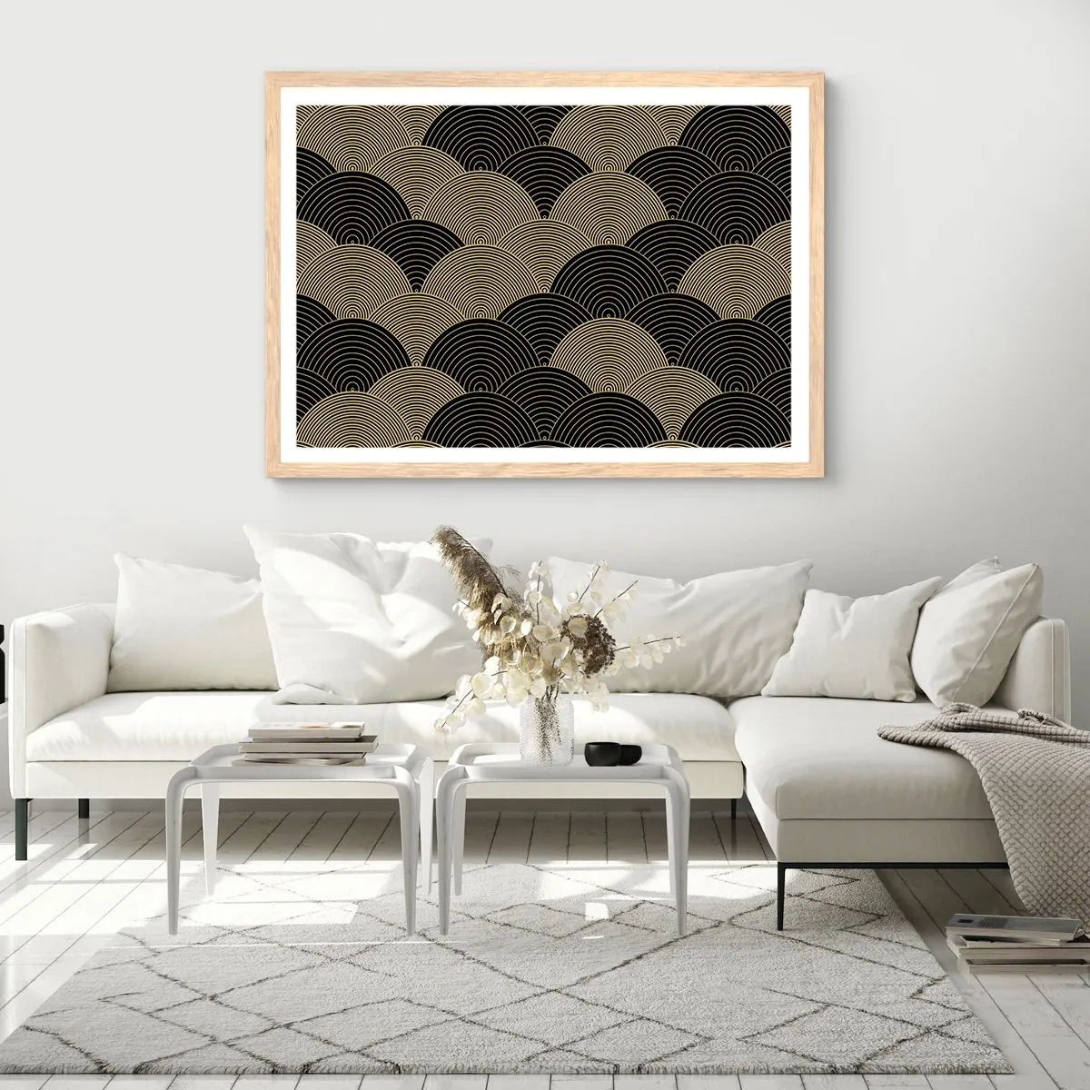 Pôster com moldura de carvalho claro - Unidade na multiplicidade - 91x61 cm