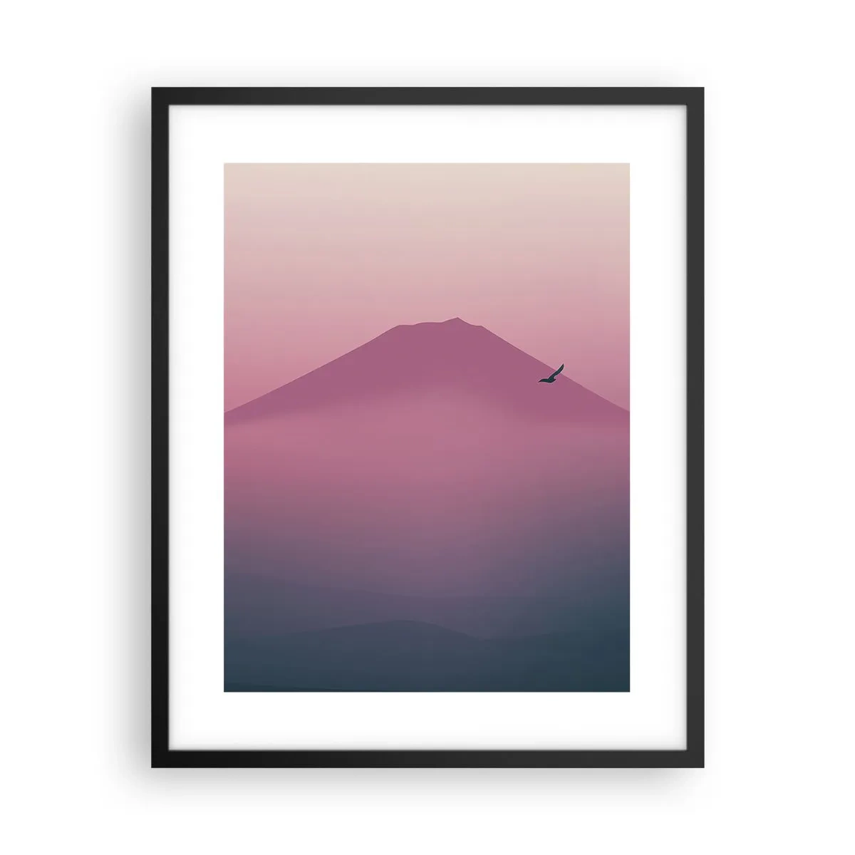 Pôster com moldura preta - Andarilhos sob as nuvens - 40x50 cm