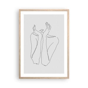 Pôster com moldura de carvalho claro - Com o que sonham as meninas - 50x70 cm