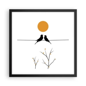 Pôster com moldura preta - A noite dos rouxinóis - 40x40 cm