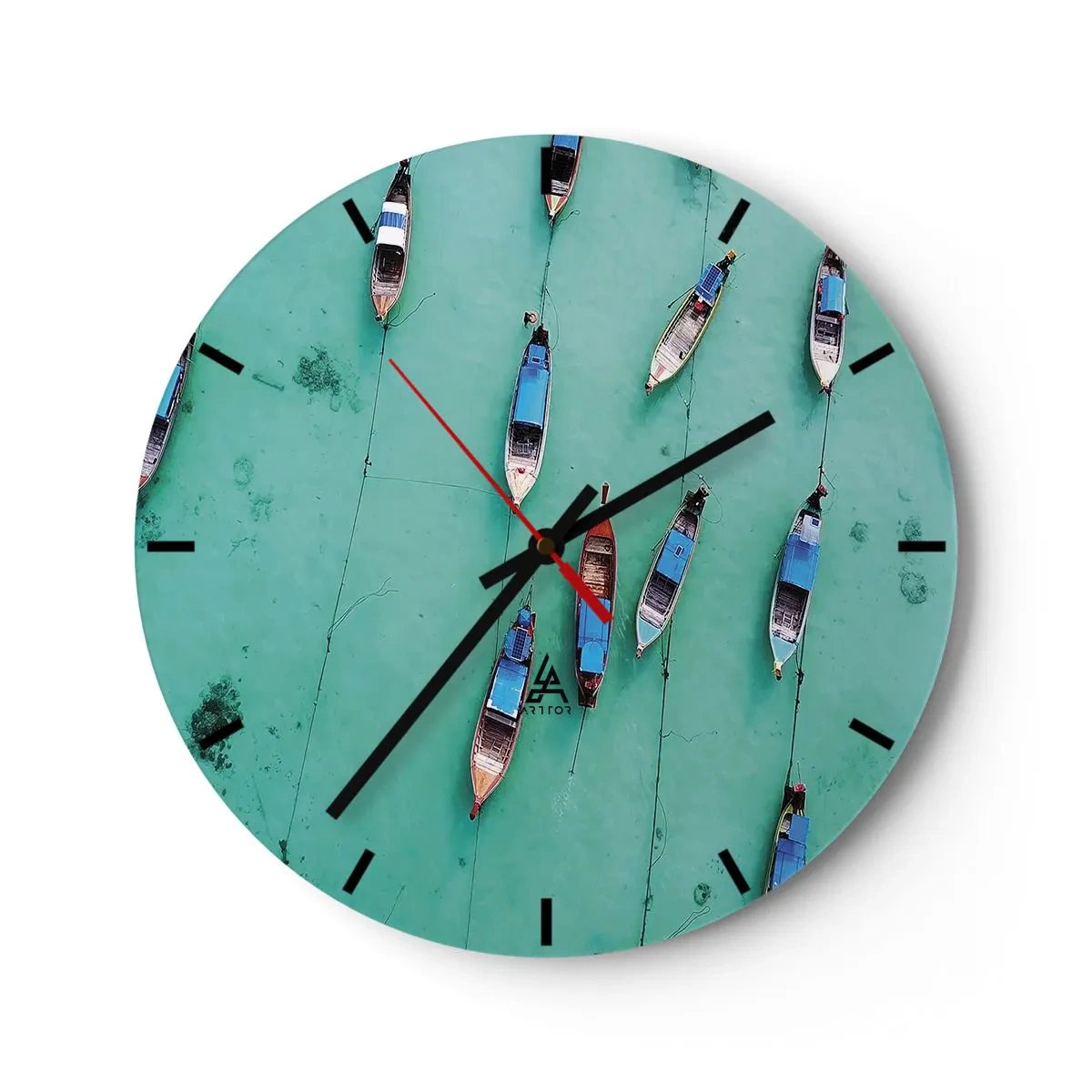 Relógio de parede - Relógio em vidro - Na alegre expectativa - 40x40 cm