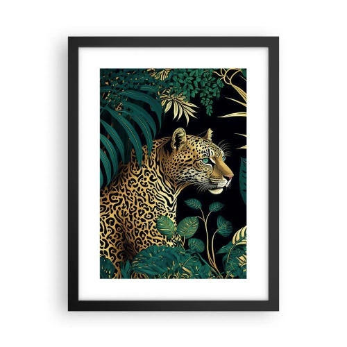 Pôster com moldura preta - Um anfitrião na selva - 30x40 cm