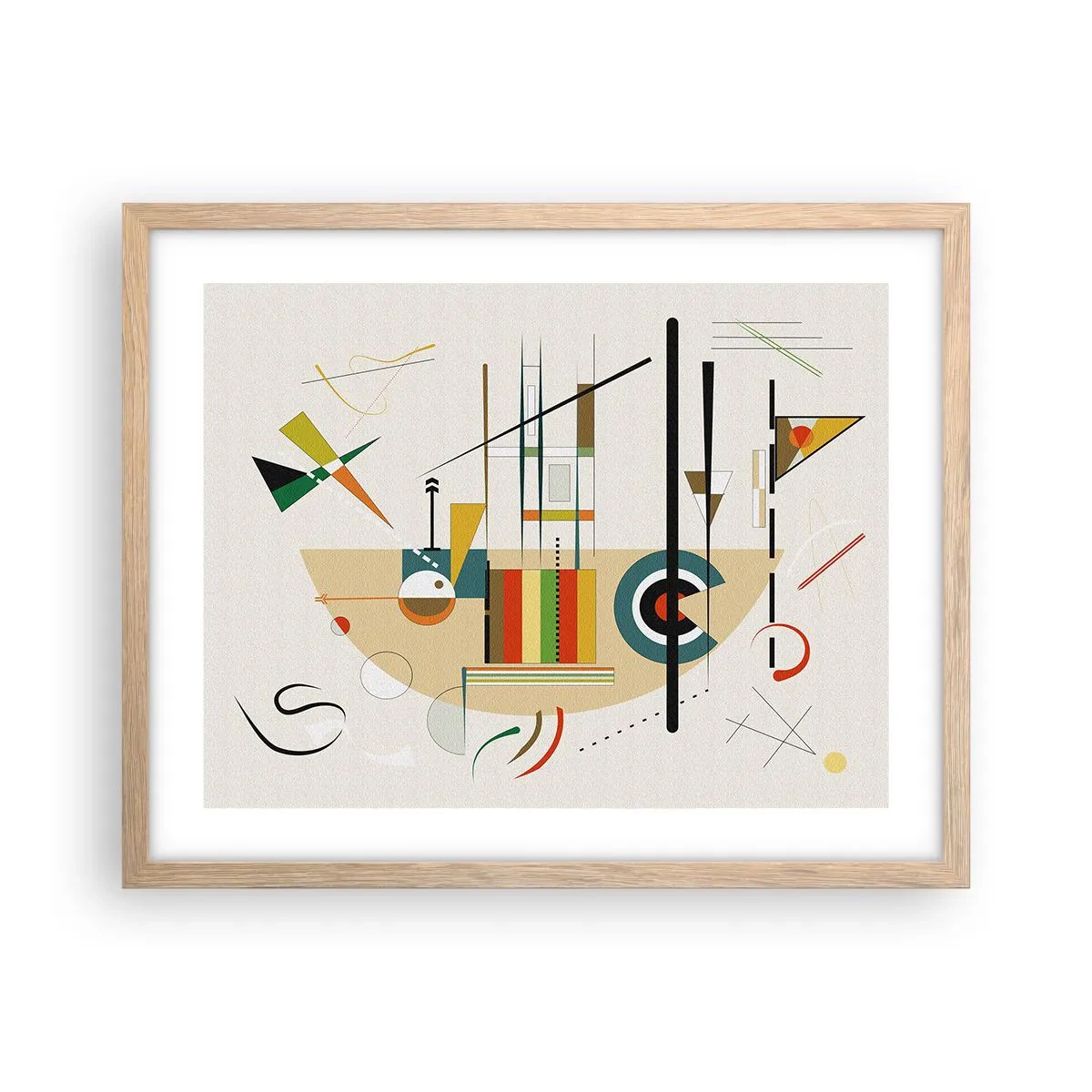 Pôster com moldura de carvalho claro - E o mundo ri - 50x40 cm