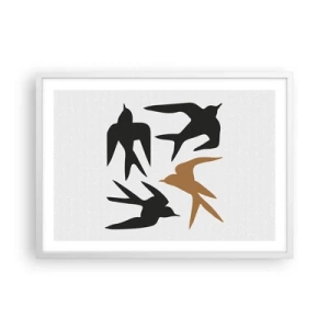 Pôster em moldura branca - Engula a diversão - 70x50 cm