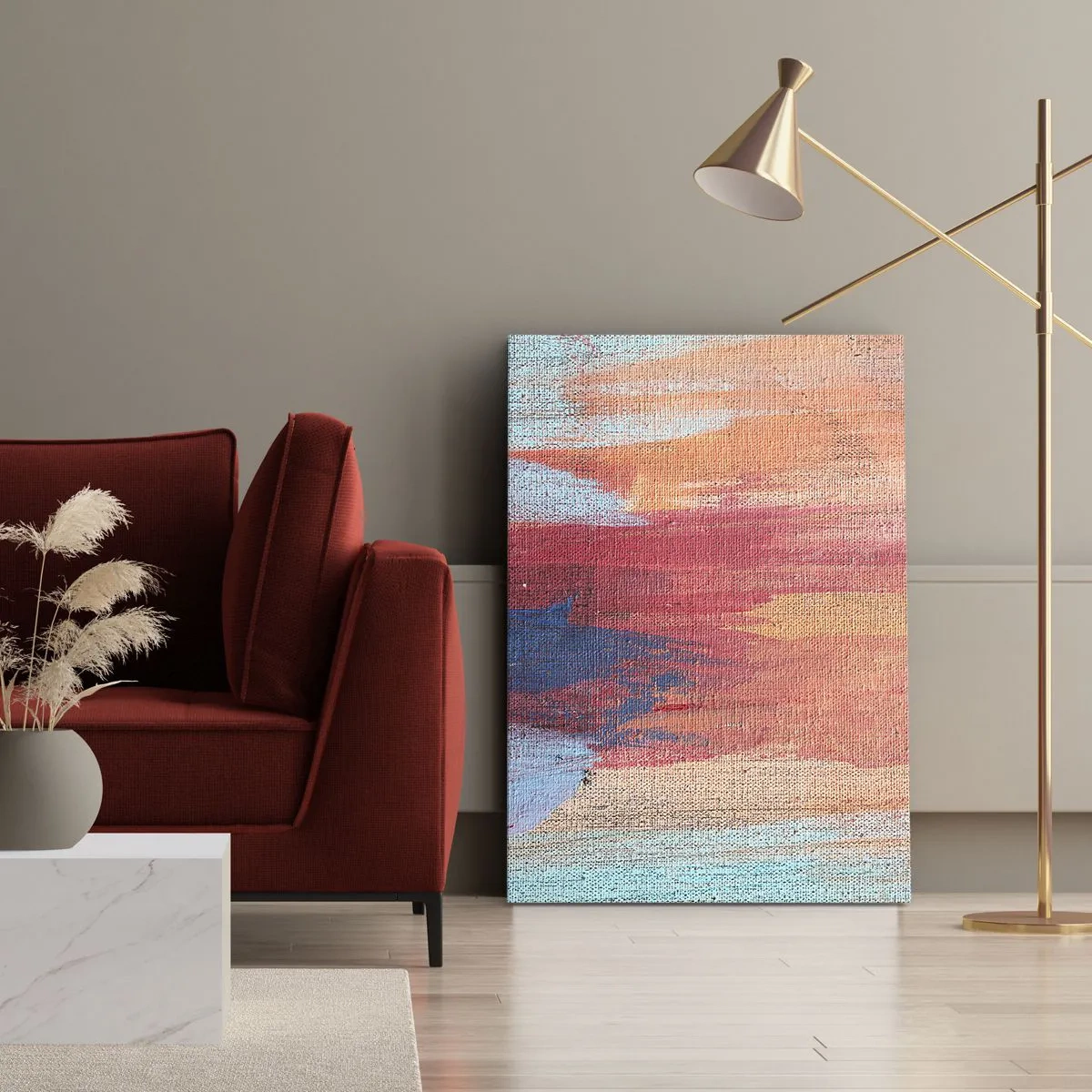 Quadro em tela - Flutuar pelo arco-íris - 55x100 cm