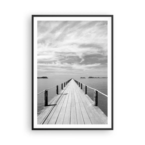 Pôster com moldura preta - Talvez uma viagem... - 70x100 cm