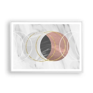 Pôster em moldura branca - Música das esferas - 100x70 cm