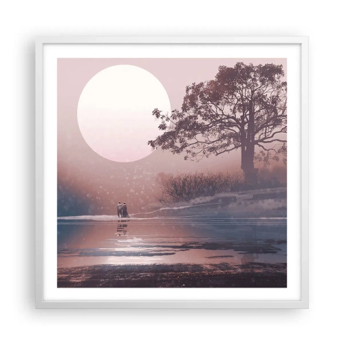 Pôster em moldura branca - Maravilhas da noite - 60x60 cm