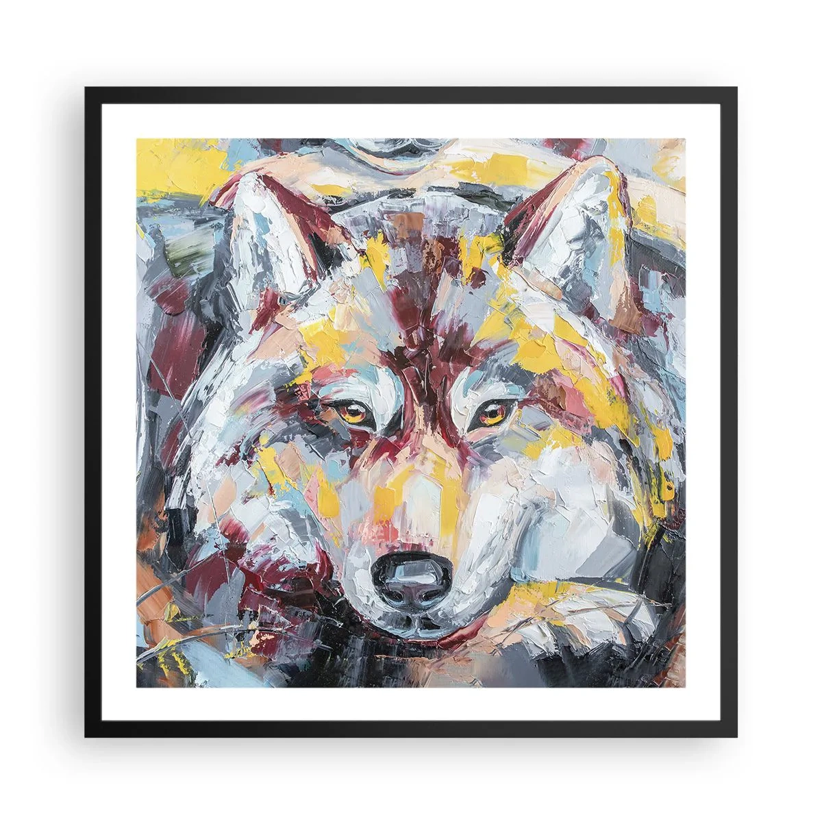 Pôster com moldura preta - Paz entre entes queridos - 60x60 cm